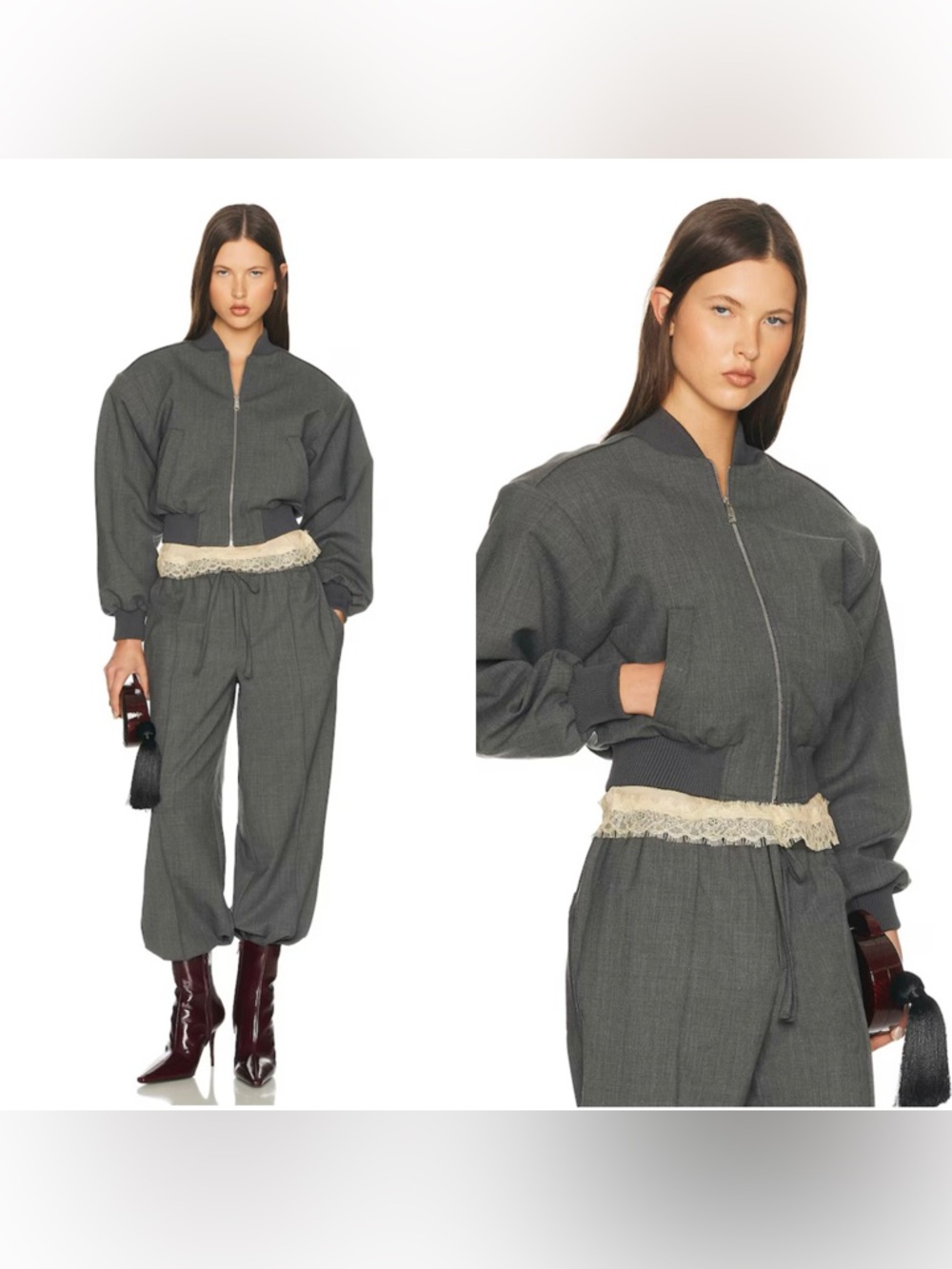 NEW HELSA Wool Blend Bomber Jacket